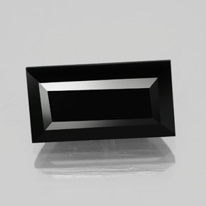 Turmalina negro natural de 4,12 ct, baguette, opaco