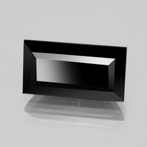 Turmalina negro natural de 4,12 ct, baguette, opaco