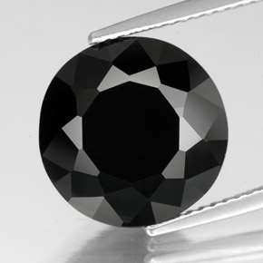 Turmalina negro natural de 7,35 ct, corte redondo, opaco