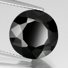 Turmalina negro natural de 7,35 ct, corte redondo, opaco