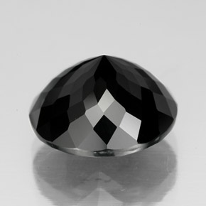 Turmalina negro natural de 7,35 ct, corte redondo, opaco