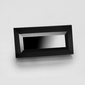 Turmalina negro natural de 7,99 ct, baguette, opaco