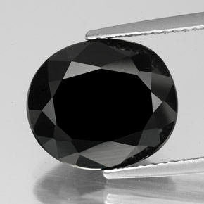 Turmalina negro natural de 6,33 ct, corte óvalo, opaco