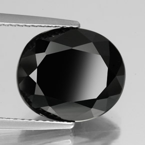 Turmalina negro natural de 6,33 ct, corte óvalo, opaco