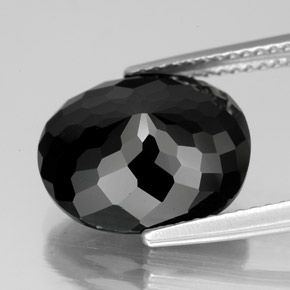 Turmalina negro natural de 6,33 ct, corte óvalo, opaco