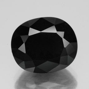 Turmalina negro natural de 6,92 ct, corte óvalo, opaco