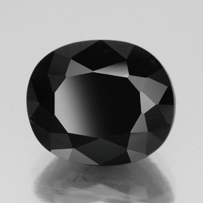 Turmalina negro natural de 6,92 ct, corte óvalo, opaco