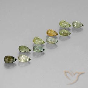 Gemas de Turmalina Multicolor natural de 6.13 ct, Corte Briolette, VS-SI