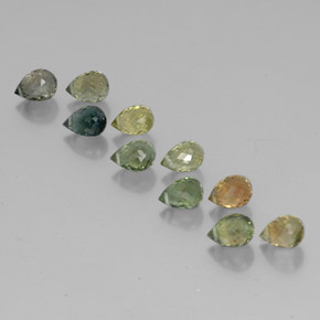 Gemas de turmalina multicolor natural de 4,54 ct, briolette, VS-SI