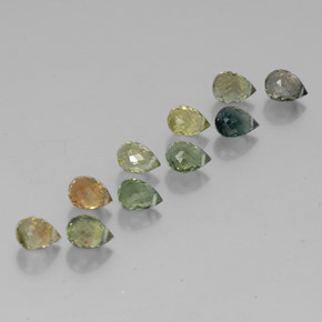 Gemas de turmalina multicolor natural de 4,54 ct, briolette, VS-SI
