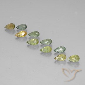 Gemas de Turmalina Multicolor natural de 5.85 ct, Corte Briolette, VS-SI