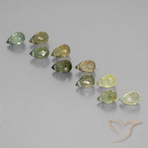Gemas de Turmalina Multicolor natural de 6.97 ct, Corte Briolette, VS-SI