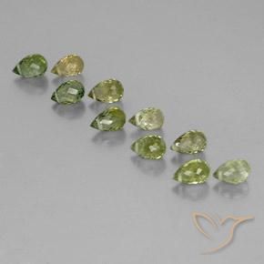 4.57ctw Natural Verde amarillento claro Turmalina, Corte Briolette, VS-SI