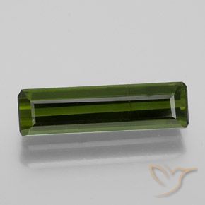 1.38ct Natural Verde terroso Turmalina, corte esmeralda, VS-SI