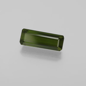 Turmalina Verde terroso natural de 1.41 ct, corte esmeralda, VVS-VS