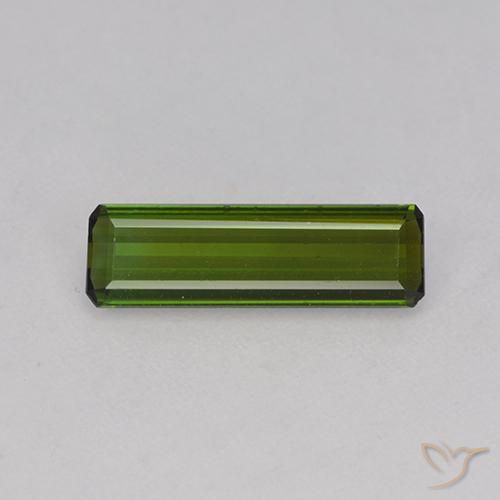 1.09ct Natural Verde oscuro Turmalina, corte esmeralda, VVS