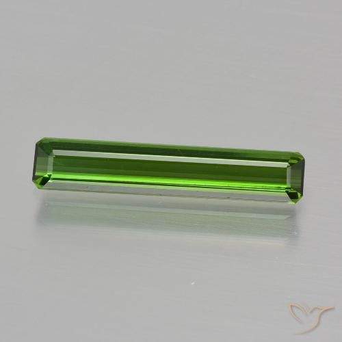 1.05ct Natural Verde bosque Turmalina, corte esmeralda, VVS-VS