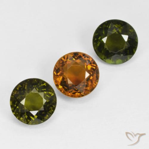 Gemas de Turmalina Multicolor natural de 2.51 ct, Corte Redondo, VVS-VS