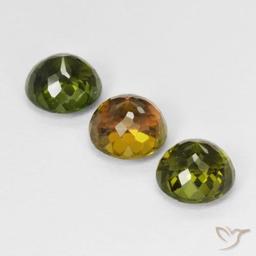Gemas de Turmalina Multicolor natural de 2.51 ct, Corte Redondo, VVS-VS