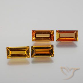 Gemas de turmalina Naranja oscuro natural de 3.16 ct, Corte Baguette, VS