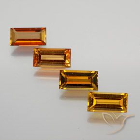 Gemas de turmalina Naranja oscuro natural de 3.16 ct, Corte Baguette, VS