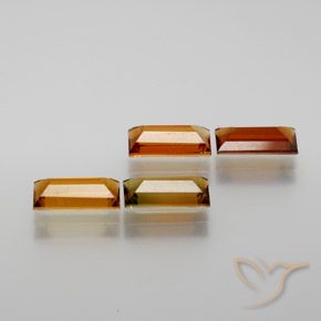 Gemas de turmalina Naranja oscuro natural de 3.16 ct, Corte Baguette, VS