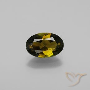 1.27ct Natural Marrón verdoso dorado turmalina, Ovalada, VVS