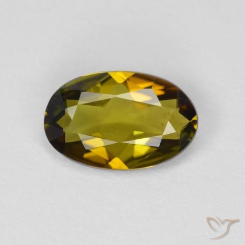 0.74ct Natural Dorado medio turmalina, Ovalada, VVS
