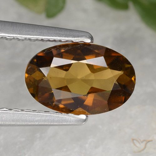 0.82ct Natural Marrón dorado turmalina, Ovalada, VVS