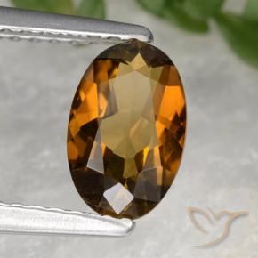 Turmalina Marrón dorado natural de 0.82 ct, Ovalada, VVS