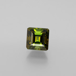 Turmalina verde marrón natural de 1,45 ct, corte esmeralda, VS