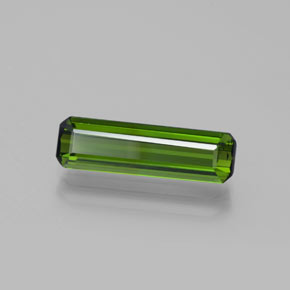 Turmalina verde oscuro natural de 1,79 ct, corte esmeralda, VVS-VS