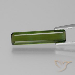 1.24ct Natural Verde oscuro Turmalina, corte esmeralda, VVS