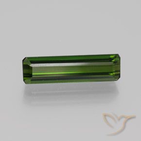 Turmalina Verde oscuro natural de 1.97 ct, corte esmeralda, VVS