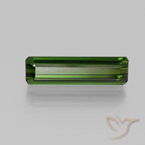 Turmalina Verde oscuro natural de 1.97 ct, corte esmeralda, VVS