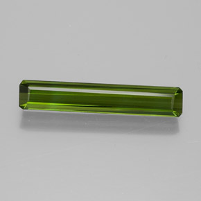 Turmalina verde oscuro natural de 1,25 ct, corte esmeralda, VVS-VS