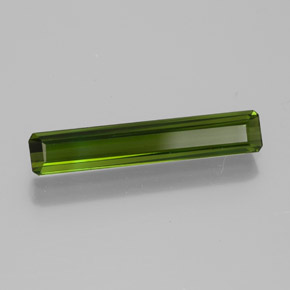 Turmalina verde oscuro natural de 1,25 ct, corte esmeralda, VVS-VS