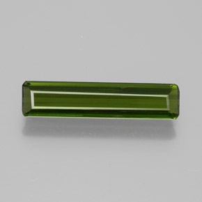 Turmalina verde oscuro natural de 1,29 ct, corte esmeralda, VS