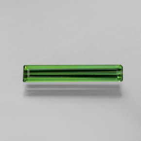 Turmalina verde oscuro natural de 1,38 ct, corte esmeralda, VS