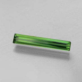 Turmalina verde oscuro natural de 1,38 ct, corte esmeralda, VS