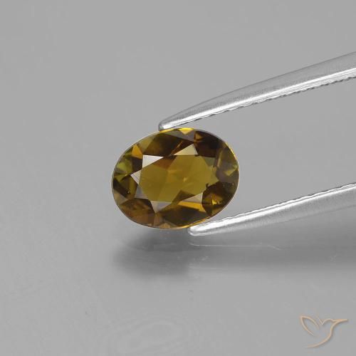 0.98ct Natural Dorado terroso turmalina, Ovalada, VVS-VS