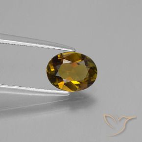 Turmalina Dorado terroso natural de 0.98 ct, Ovalada, VVS-VS
