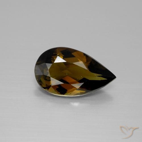 2.36ct Natural Marrón cálido turmalina, En forma de pera, VVS