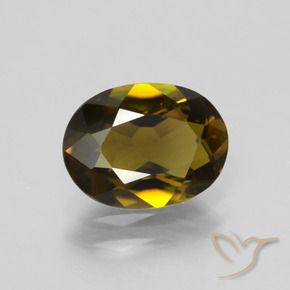 Turmalina Marrón dorado intenso natural de 1.48 ct, Ovalada, VS