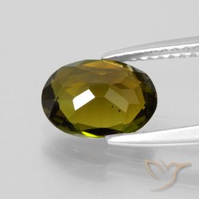 Turmalina Marrón dorado intenso natural de 1.48 ct, Ovalada, VS