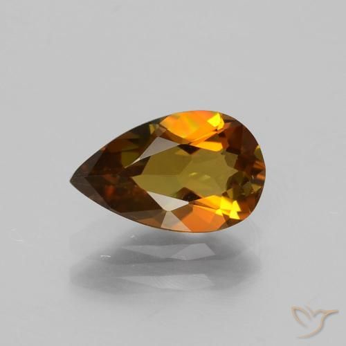 Turmalina Marrón cálido natural de 1.09 ct, En forma de pera, VS