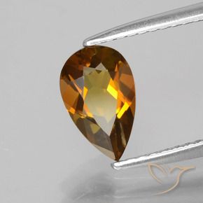 Turmalina Marrón cálido natural de 1.09 ct, En forma de pera, VS