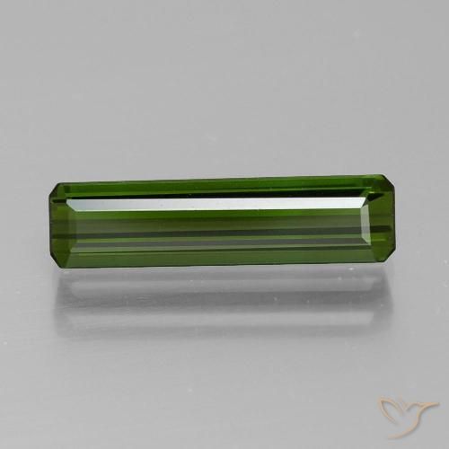 1.58ct Natural Verde oscuro Turmalina, corte esmeralda, VVS