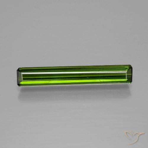 1.34ct Natural Verde terroso Turmalina, corte esmeralda, VS