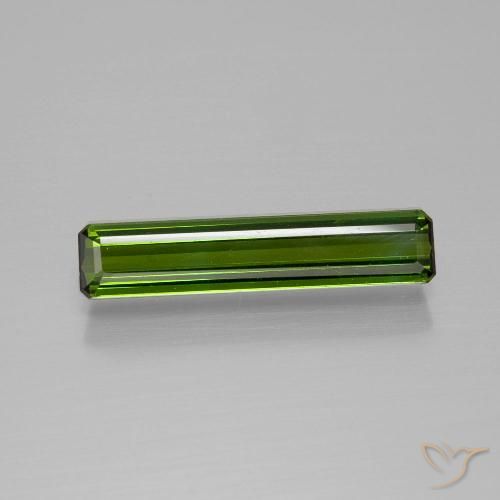 1.35ct Natural Verde bosque Turmalina, corte esmeralda, VVS-VS